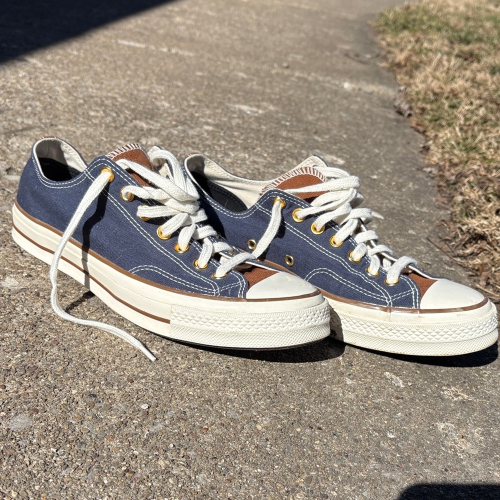 Converse CUSTOM Blue and Brown Men's Sneakers